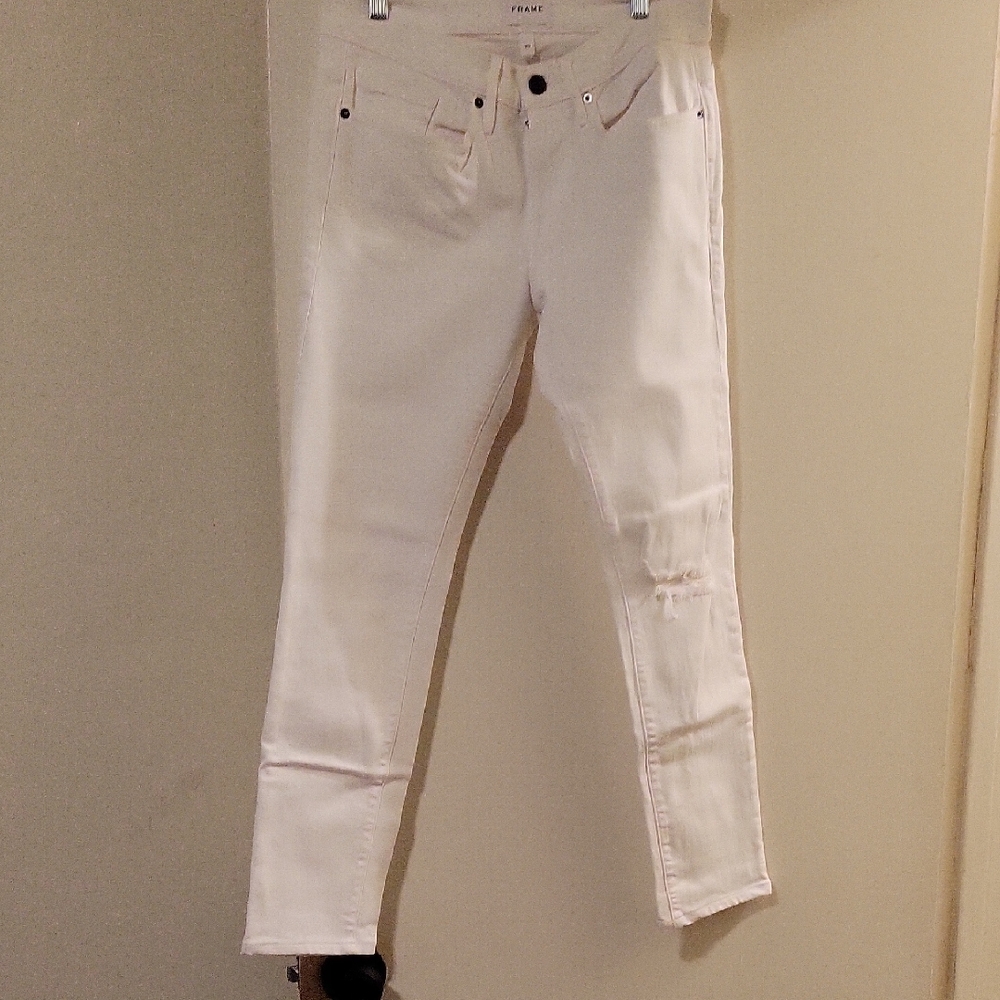 Frame Denim Men's Cream Skinny Jeans